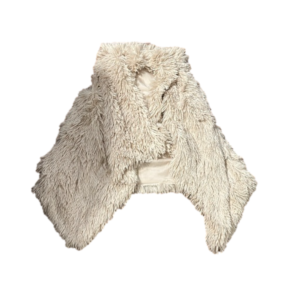 Jolt Faux Fur Shaggy Off White Medium Vest
